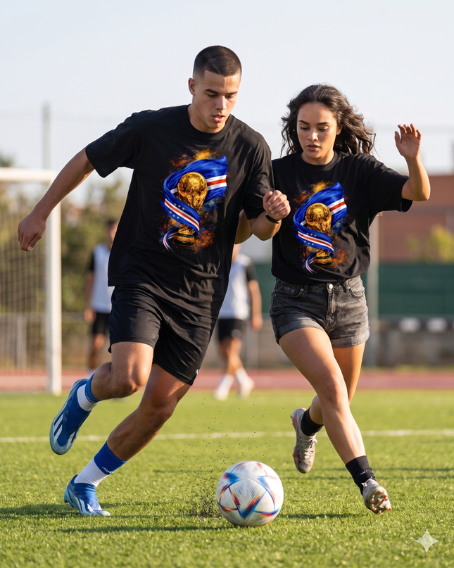 T-shirt unisexe fan de la Coupe du Monde 2026 et du drapeau du Cap-Vert