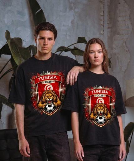 Tunisia Lion Shield Soccer World Cup 2026 Unisex Fan T-Shirt