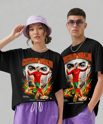 Cristiano Ronaldo Portugal #7 Fire Unisex Fan T-Shirt