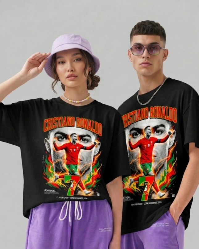 T-shirt unisexe fan Cristiano Ronaldo #7 Portugal Qualifiés Coupe du Monde 2026