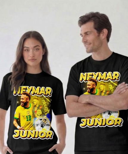 Neymar Junior Édition Or Brésil Coupe du Monde de Football 2026 Vêtements de Supporter Unisexe