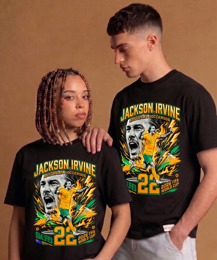 Jackson Irvine #22 Australia Socceroos 2026 Soccer World Cup Unisex Fan T-Shirt