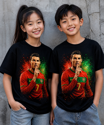 T-shirt enfant Cristiano Ronaldo Portugal #7 Chut Silence Fan