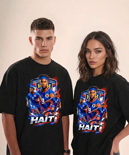 Haiti Squad Fire Collage Unisex Fan T-Shirt
