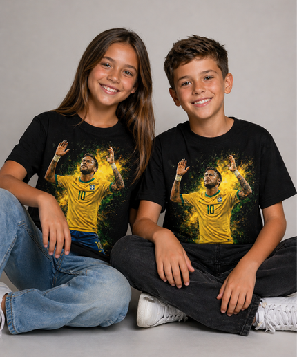 T-shirt Enfant Fan Neymar Jr Brésil #10 Célébration