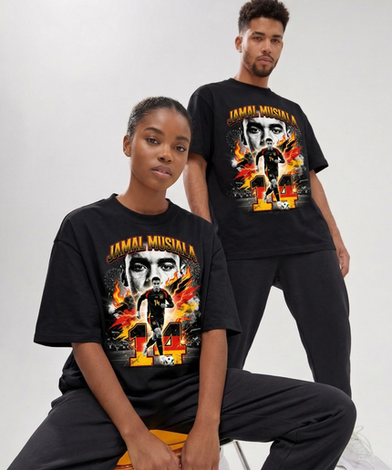 T-shirt unisexe fan Jamal Musiala #14 – Équipe nationale d'Allemagne Coupe du Monde 2026