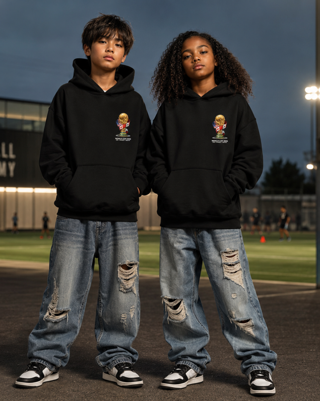 Neymar Jr Brasil Seleção Brasileira #10 Copa do Mundo 2026 Qualificado Kids Fan Hoodie