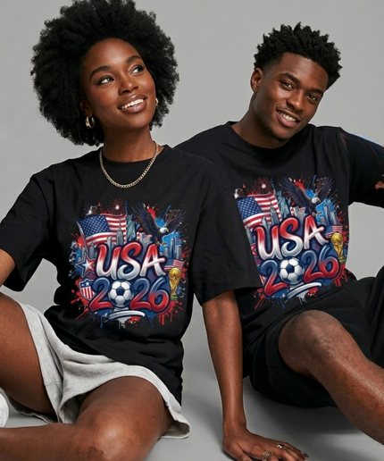 USA 2026 Graffiti Edition Eagle & Trophy Soccer World Cup Unisex Fan T-Shirt