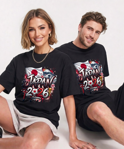 Japan 2026 Graffiti Sakura Mt. Fuji Celebration Unisex Fan T-Shirt