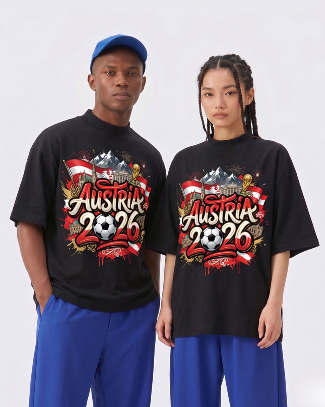 Autriche 2026 Graffiti Street Art Football Unisexe Fan T-shirt