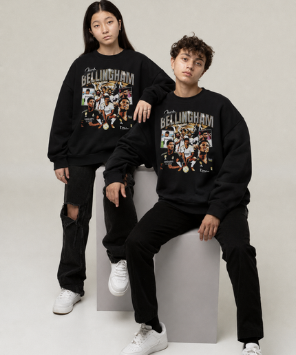 Jude Bellingham Real Madrid Vintage Trophy Collage Unisex Fan Crewneck