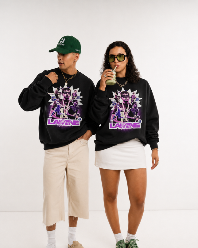 Lamine Yamal Barcelona Purple Neon Pop Art Unisex Fan Crewneck