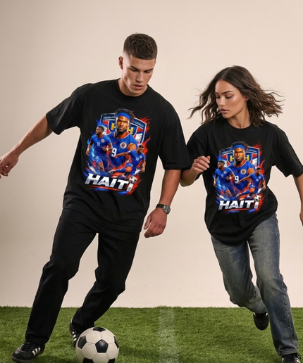Haiti Squad Fire Collage Unisex Fan T-Shirt