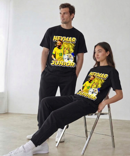 Neymar Junior Édition Or Brésil Coupe du Monde de Football 2026 Vêtements de Supporter Unisexe