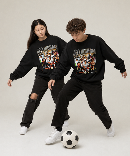 Jude Bellingham Real Madrid Vintage Trophy Collage Unisex Fan Crewneck