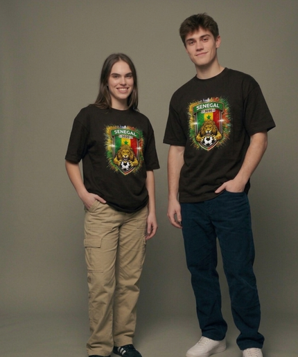 Senegal 2026 Lion Badge Crest Soccer World Cup Unisex Fan T-Shirt