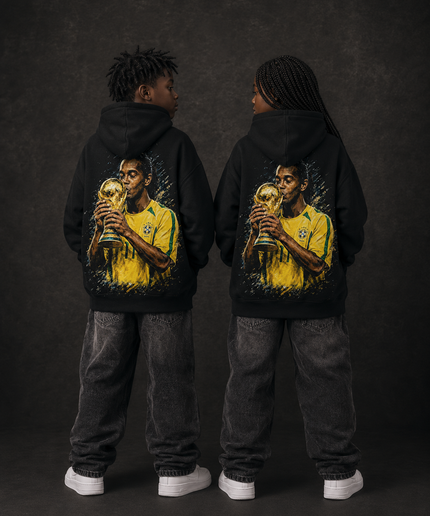 Ronaldinho Brazil Trophy Kiss Kids Fan Hoodie