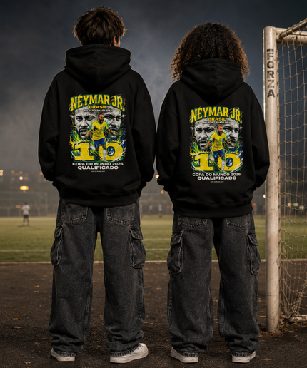 Neymar Jr Brésil Seleção Brasileira #10 Coupe du Monde 2026 Qualifié Sweat à capuche enfant fan