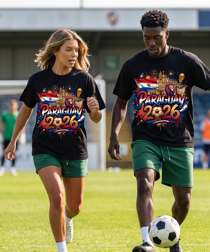 T-shirt Unisexe Coupe du Monde de Football Paraguay 2026 Édition Héritage Graffiti
