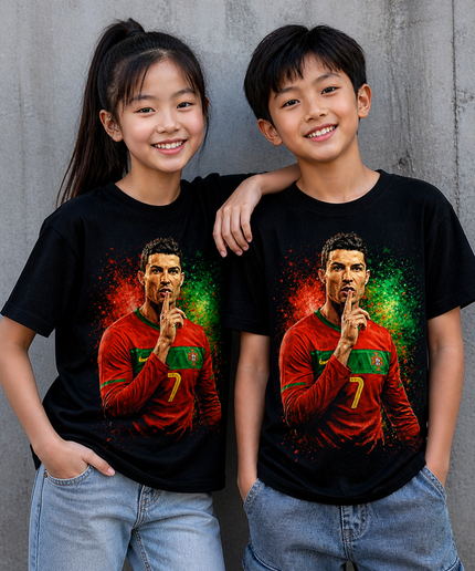 T-shirt enfant Cristiano Ronaldo Portugal #7 Chut Silence Fan