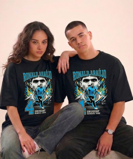 T-shirt unisexe Ronald Araújo #4 Uruguay Mondial 2026