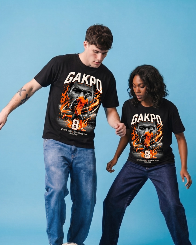 T-shirt unisexe pour fans Gakpo #8 Pays-Bas Qualifiés Coupe du Monde 2026