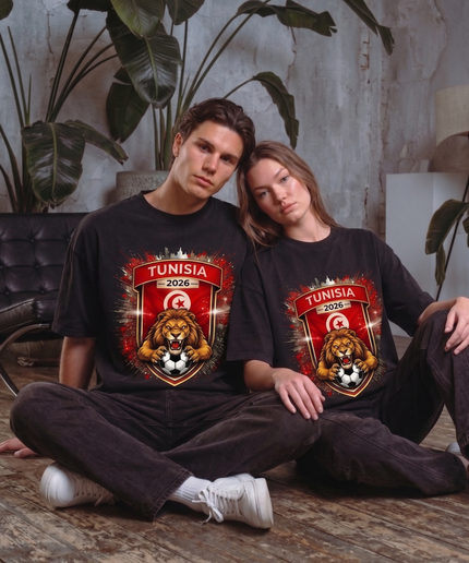 Tunisia Lion Shield Soccer World Cup 2026 Unisex Fan T-Shirt