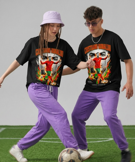 Cristiano Ronaldo Portugal #7 Fire Unisex Fan T-Shirt