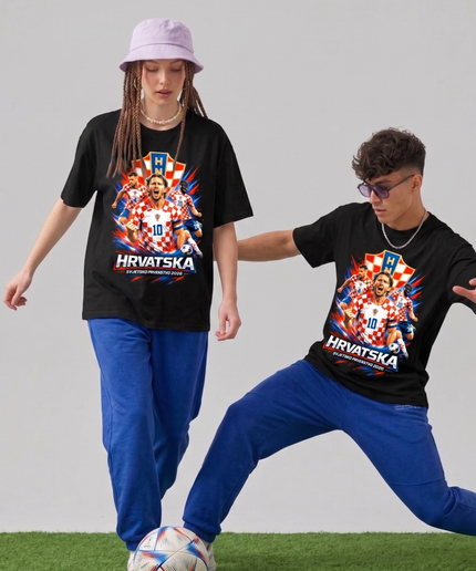 T-shirt unisexe fan Croatie Hrvatska édition Coupe du Monde de Football 2026