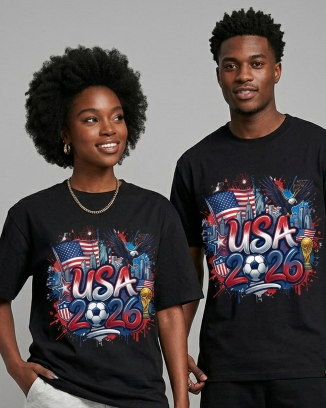USA 2026 Graffiti Edition Eagle & Trophy Soccer World Cup Unisex Fan T-Shirt