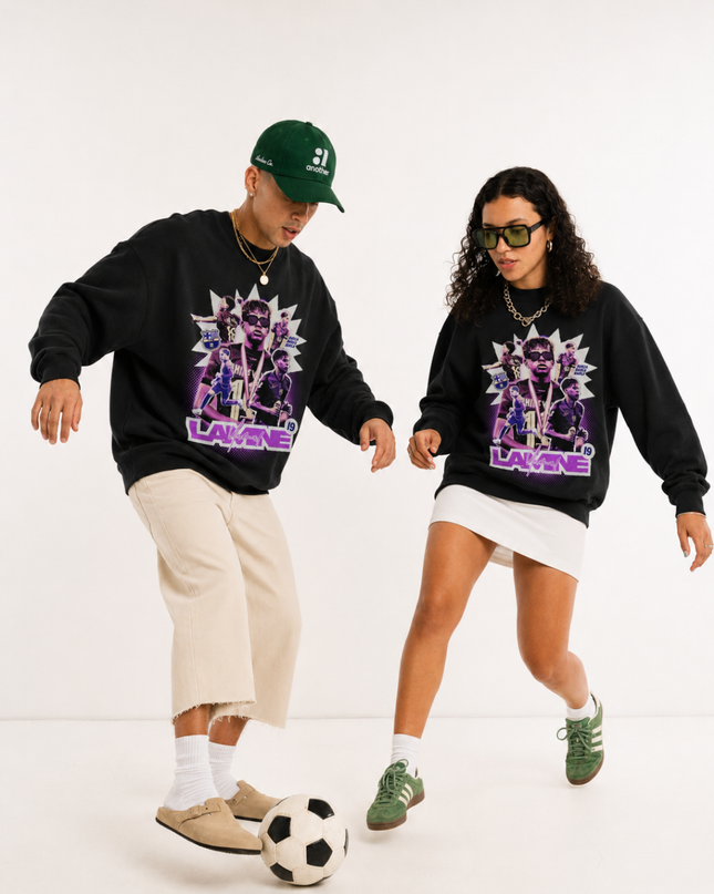 Lamine Yamal Barcelona Purple Neon Pop Art Unisex Fan Crewneck