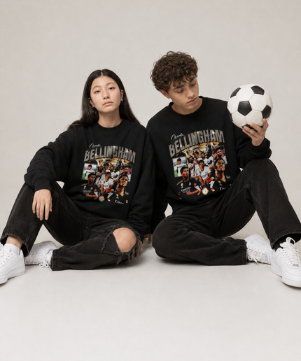 Jude Bellingham Real Madrid Vintage Trophy Collage Unisex Fan Crewneck