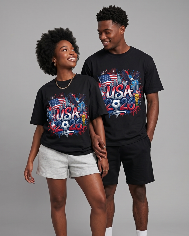 USA 2026 Graffiti Edition Eagle & Trophy Soccer World Cup Unisex Fan T-Shirt