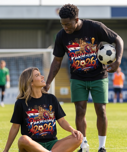 T-shirt Unisexe Coupe du Monde de Football Paraguay 2026 Édition Héritage Graffiti