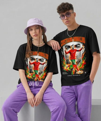 Cristiano Ronaldo Portugal #7 Fire Unisex Fan T-Shirt