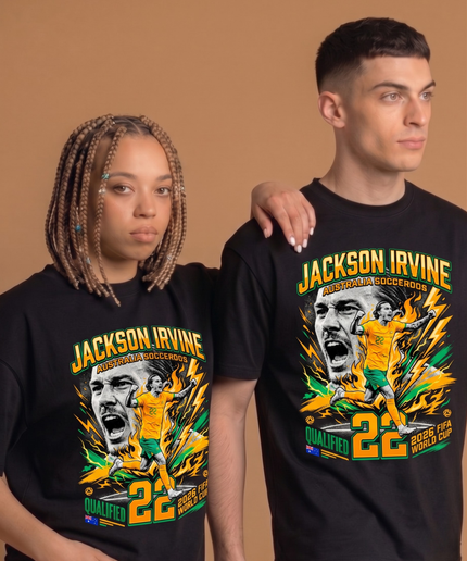 Jackson Irvine #22 Australia Socceroos 2026 Soccer World Cup Unisex Fan T-Shirt