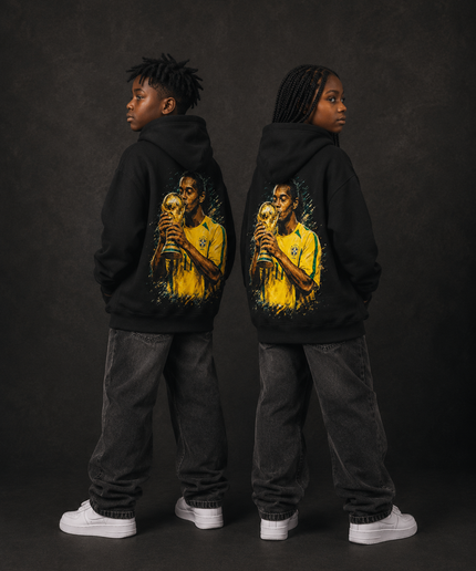 Ronaldinho Brazil Trophy Kiss Kids Fan Hoodie