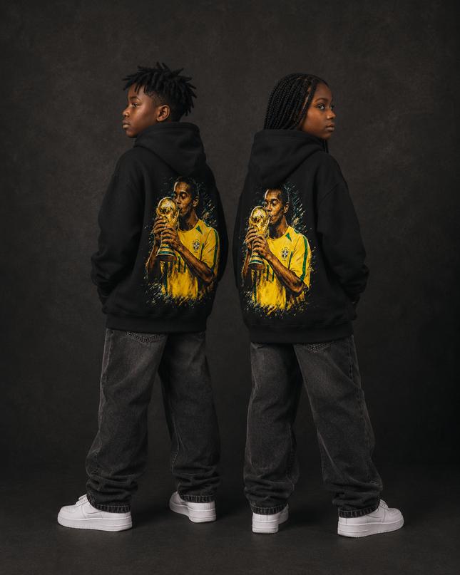 Ronaldinho Brazil Trophy Kiss Kids Fan Hoodie