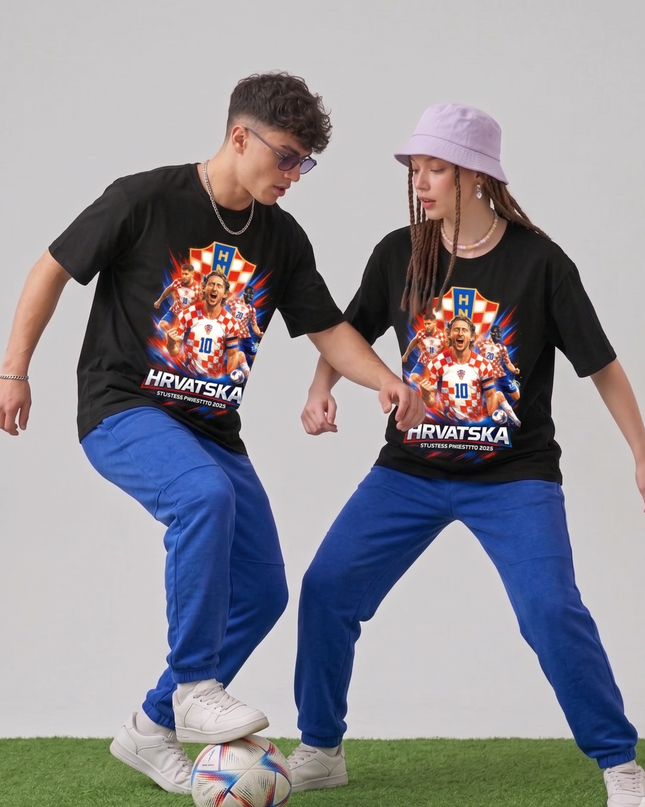 T-shirt unisexe fan Croatie Hrvatska édition Coupe du Monde de Football 2026