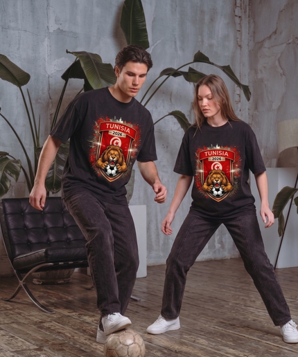 Tunisia Lion Shield Soccer World Cup 2026 Unisex Fan T-Shirt
