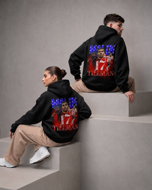 Malik Tillman USA #17 Red White Blue Vintage Bootleg Unisex Fan Hoodie