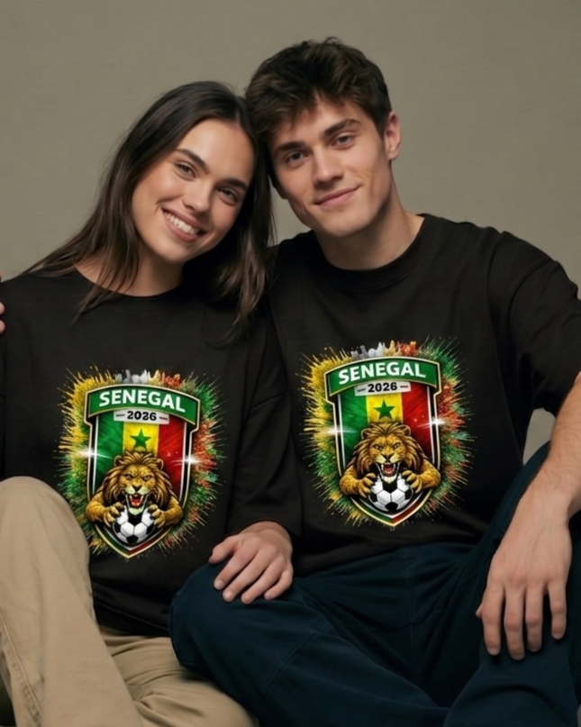 Senegal 2026 Lion Badge Crest Soccer World Cup Unisex Fan T-Shirt