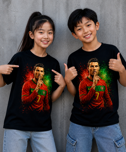 T-shirt enfant Cristiano Ronaldo Portugal #7 Chut Silence Fan