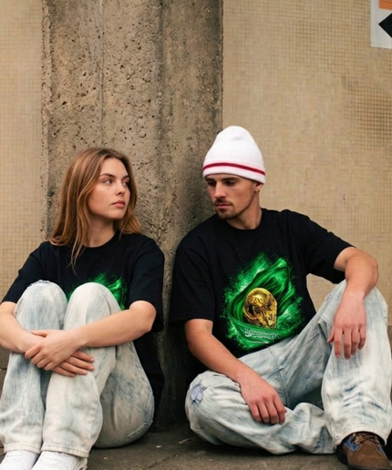 T-shirt unisexe fan Coupe du Monde 2026 de football - Drapeau Trophée Arabie Saoudite