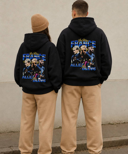 Les Bleus France Allez Les Bleus Retro Team Collage Unisex Fan Hoodie