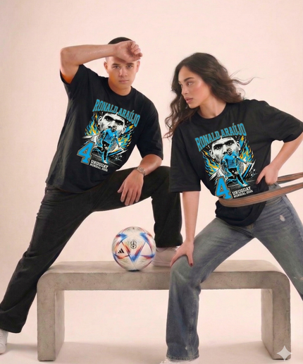 T-shirt unisexe Ronald Araújo #4 Uruguay Mondial 2026