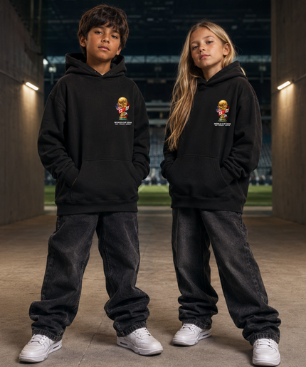Sweat à capuche enfant Cristiano Ronaldo CR7 Portugal Vert Collage Trophée Ligue des Champions Fan