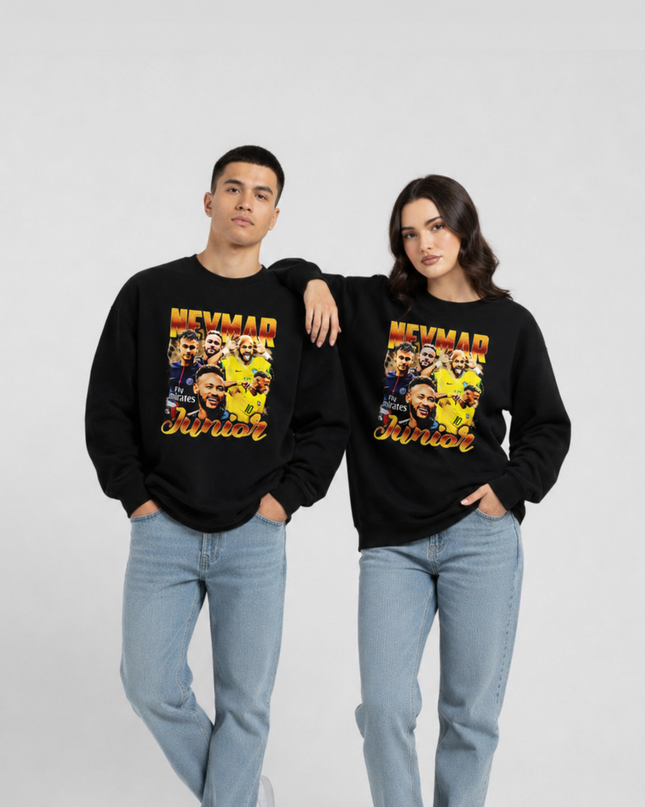 Neymar Jr Gold Orange Vintage Bootleg Multi-Kit Collage Unisex Fan Crewneck