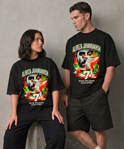 T-shirt unisexe fan Alireza Jahanbakhsh Iran #7 Qualifié CDM2026