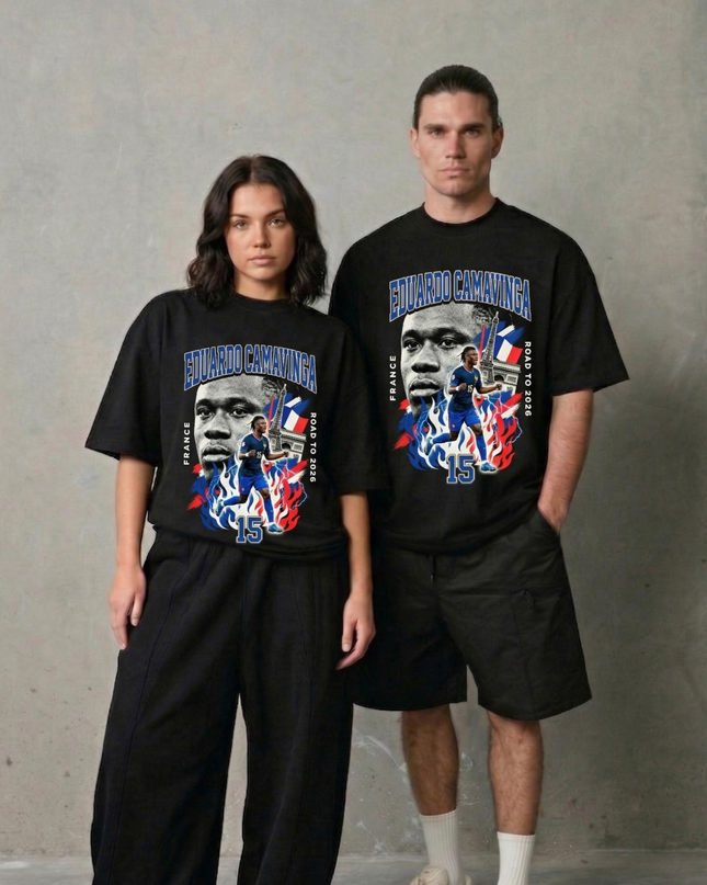 T-shirt unisexe "Route vers 2026" Eduardo Camavinga #15 France